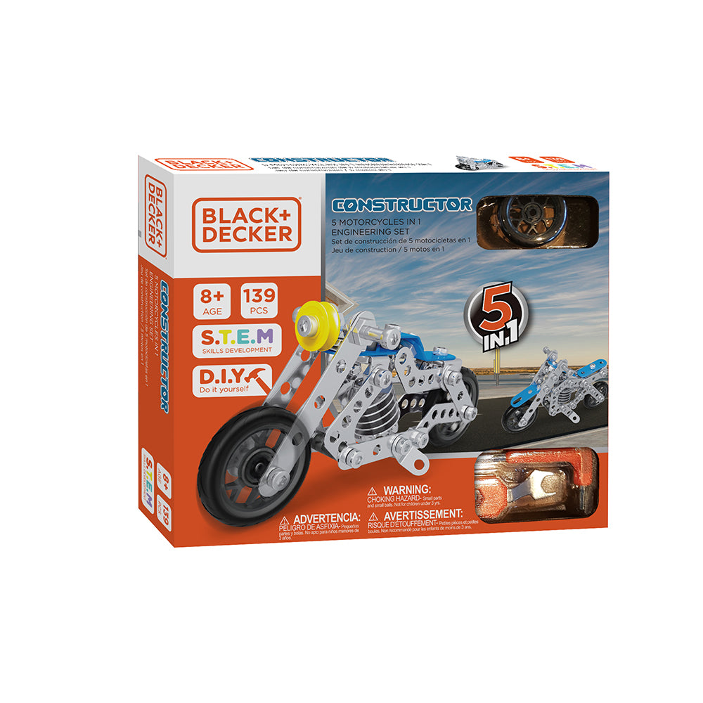 Constructor - Ens 5 modèles en 1 - Moto - 139 pièces