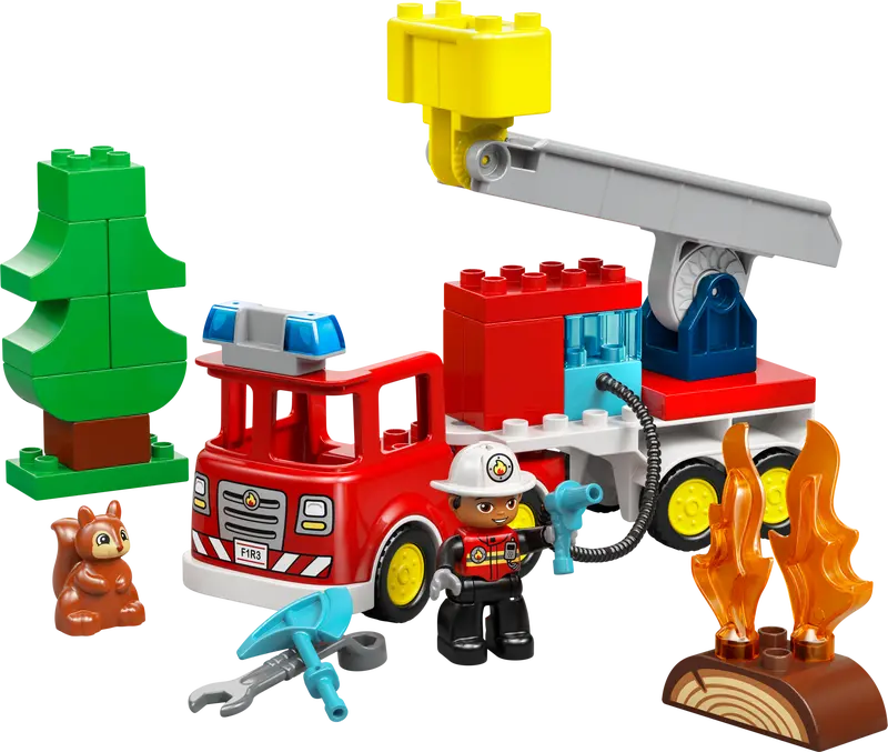 Fire Truck with Hose and Firefighter - Duplo
