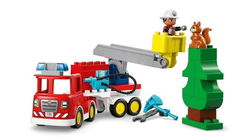 Fire Truck with Hose and Firefighter - Duplo