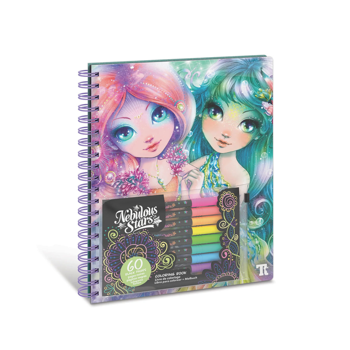 Cahier de coloriage à pages noires Coralia