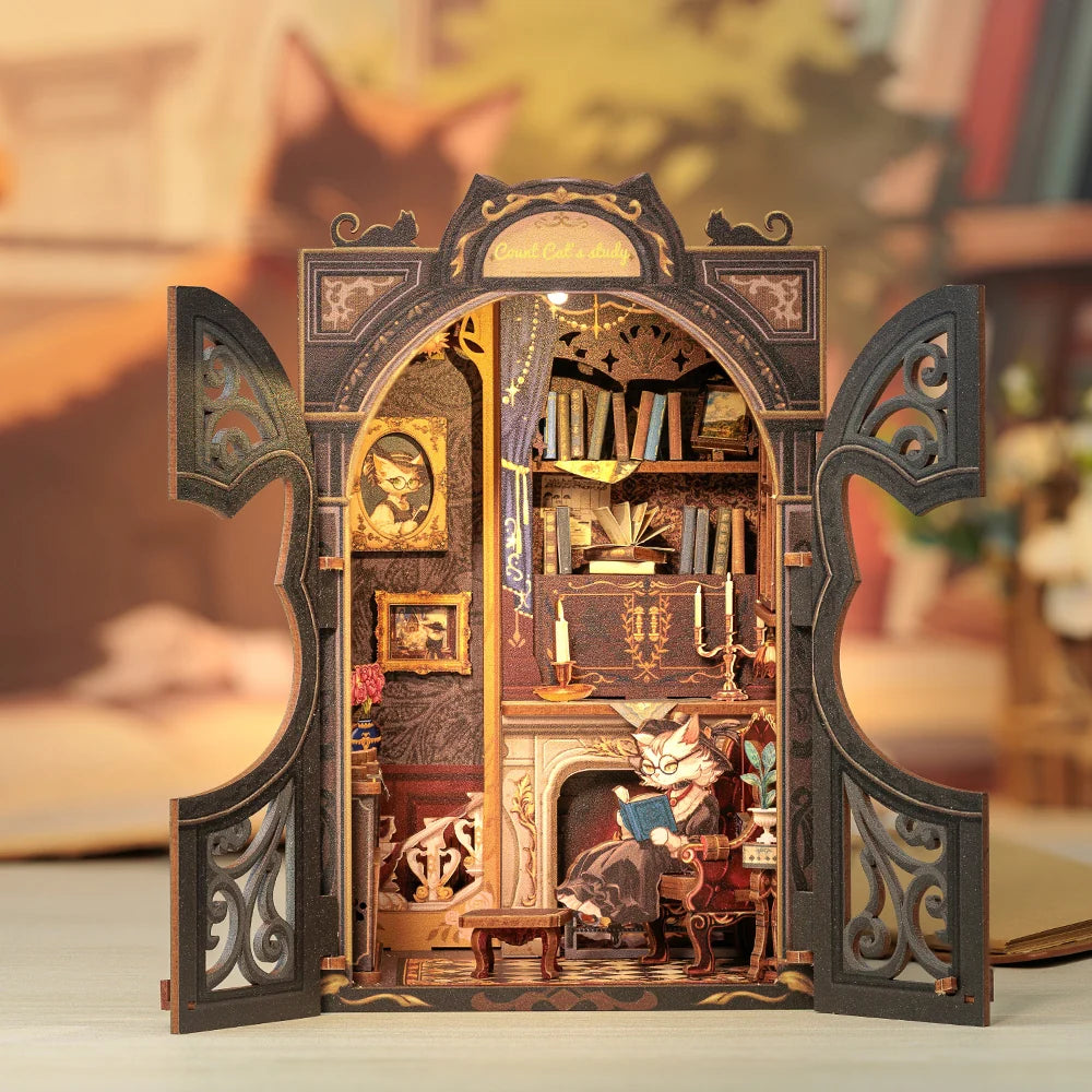 DIY Book Nook - Count Cat's Study
