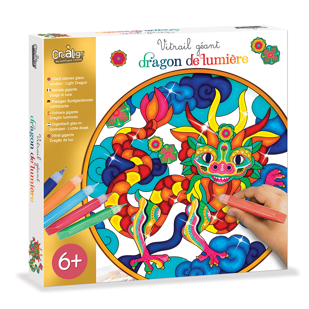 Crealign - Vitrail géant : Dragon de lumière