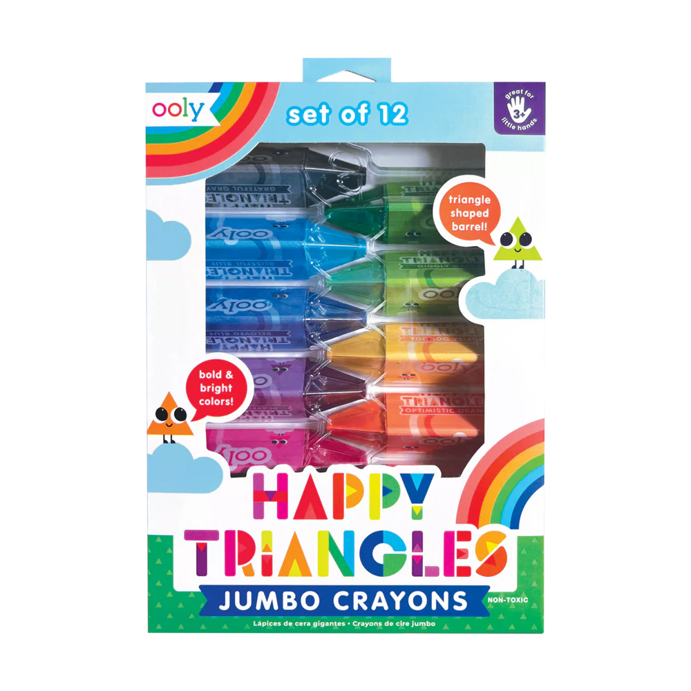 Happy Triangles - Jumbo Triangular Crayons (12)