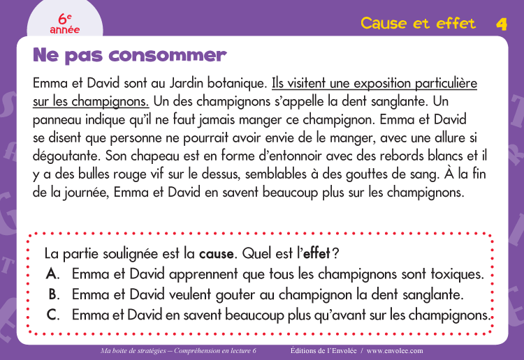 Ma boite de stratégies - Compréhension en lecture (Fr)