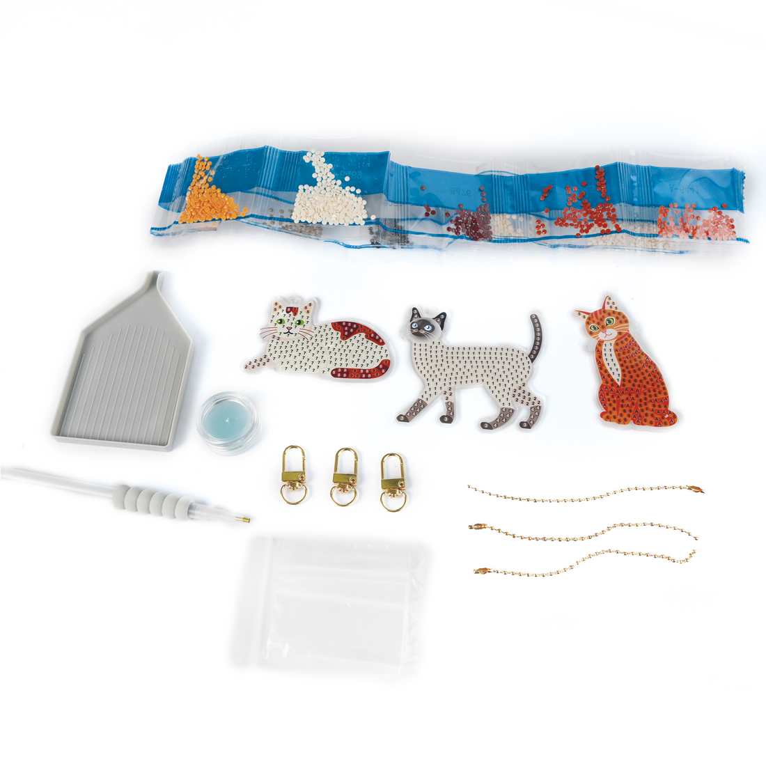 Porte-clés à diamanter DIY - Chats (Bil)