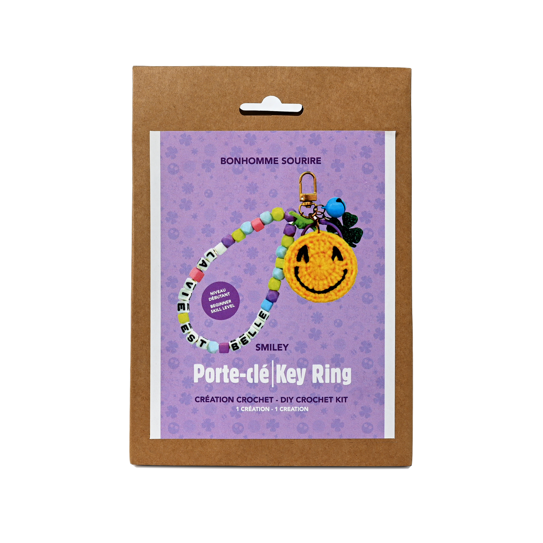 Kit DIY porte-clés crochet - Bonhomme sourire (Bil)