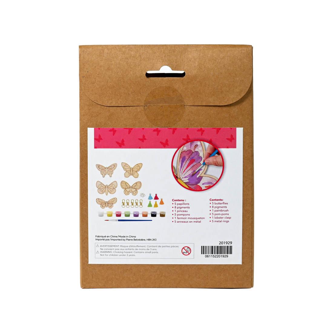 Kit DIY porte-clés en bois - Papillons (Bil)