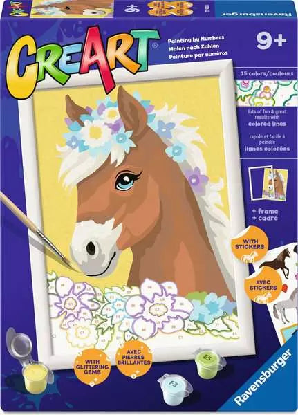 CreArt - Cheval avec fleurs