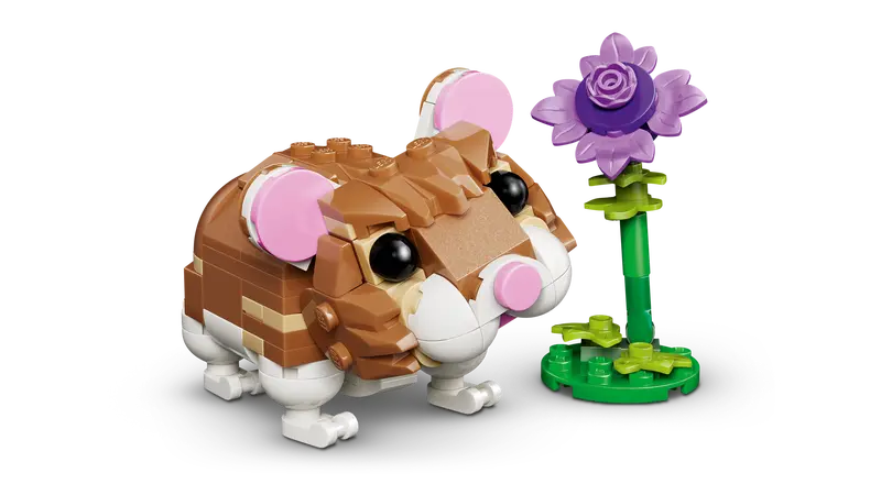Le hamster mignon avec une fleur - Creator 3-en-1