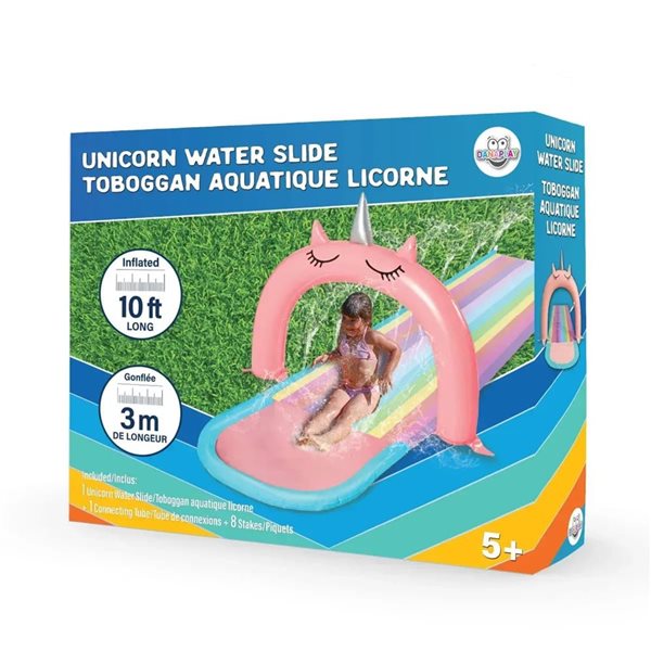 Danaplay - Toboggan aquatique licorne 10'