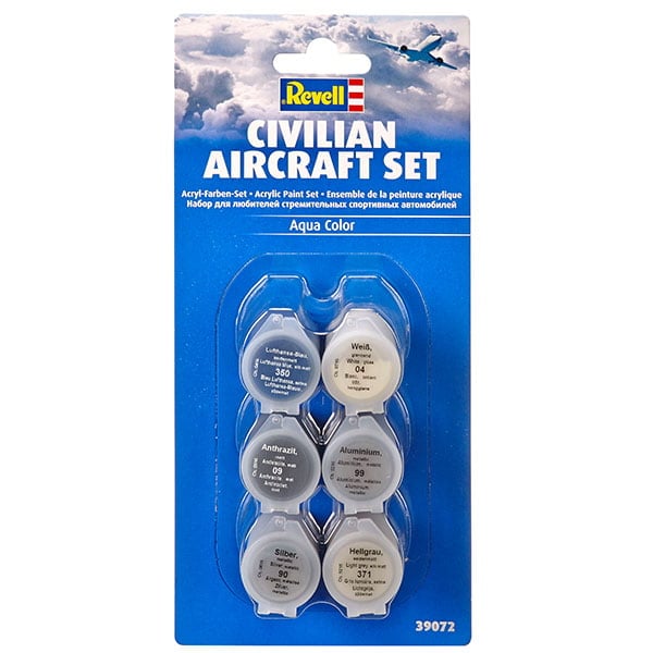 Revell Acrylic Paint Set of 6 Civilian Aircraft
