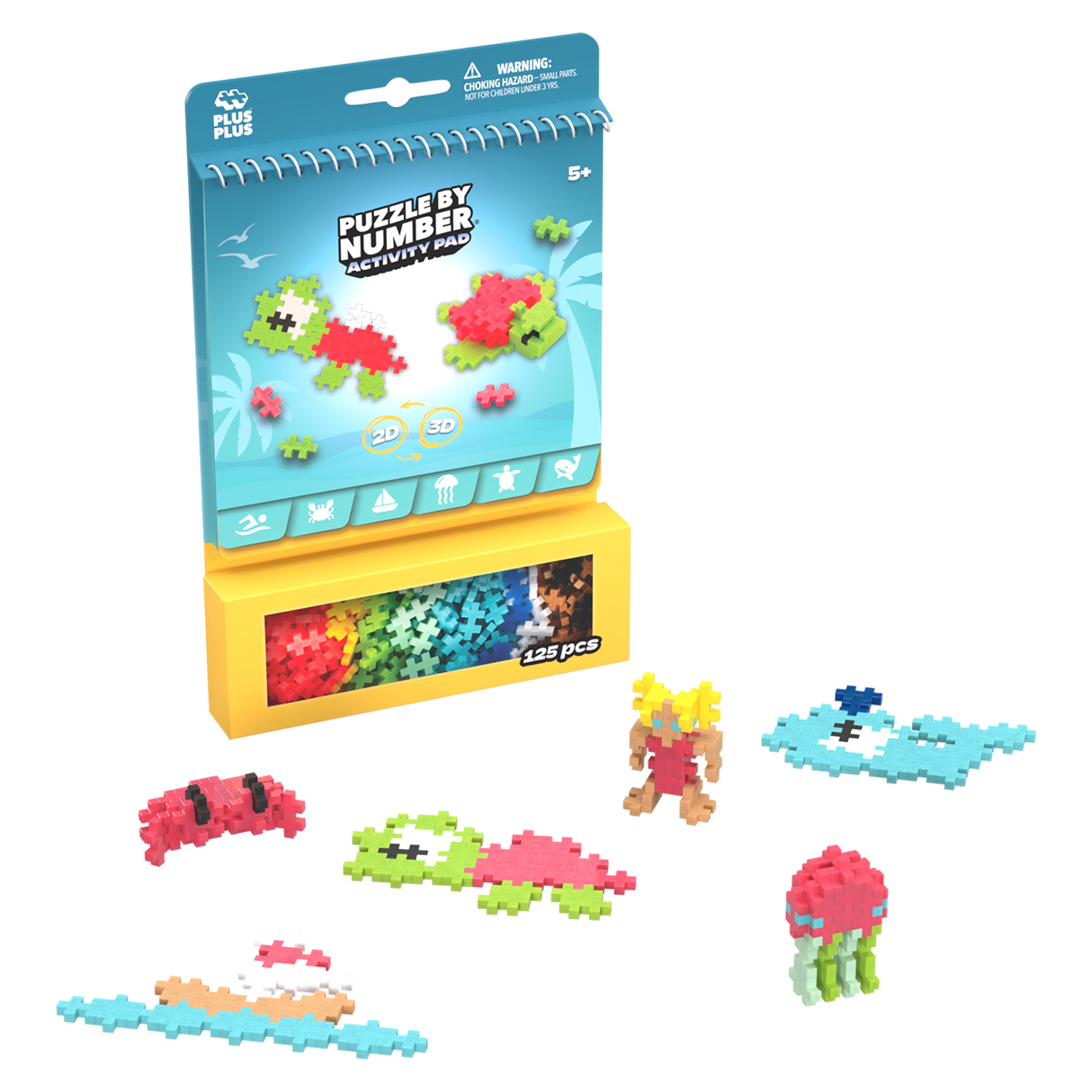 Plus Plus - Puzzle by Number Activity Pad- Ocean