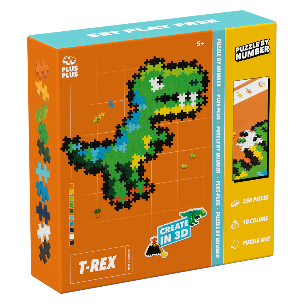 Plus Plus - Puzzle by Number - T-Rex - 250 mcx