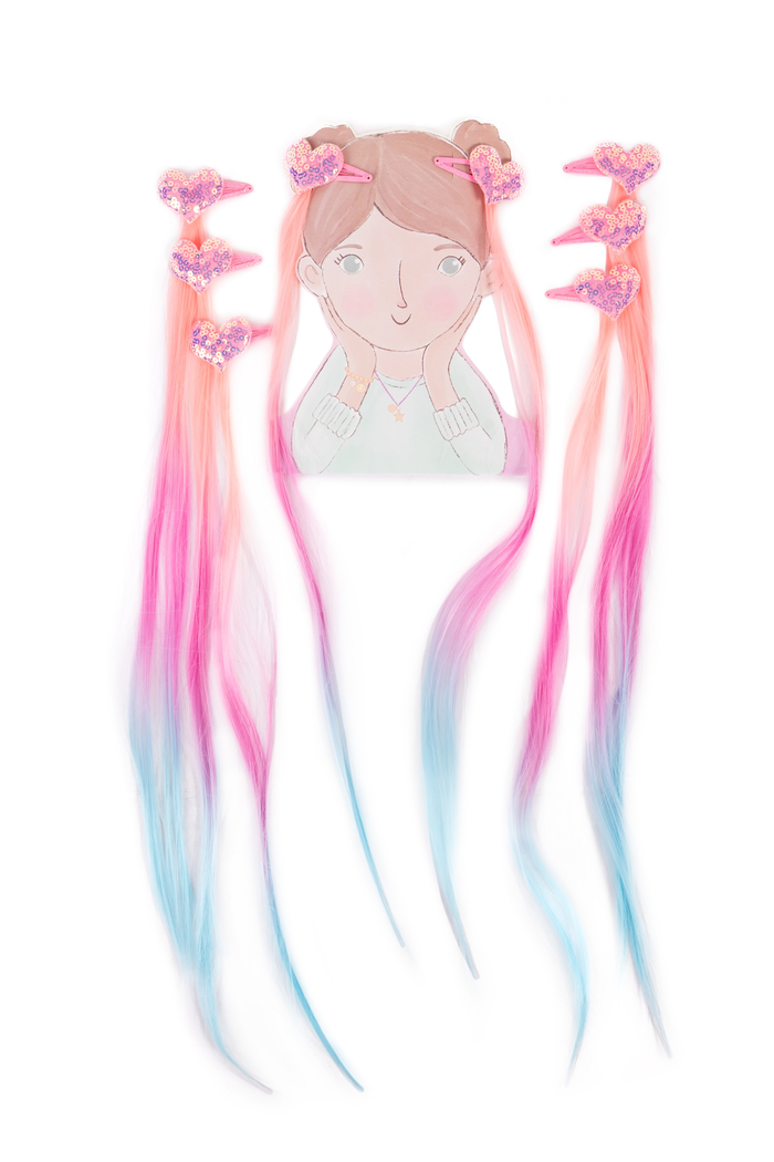 Hollywood Hearts Hair Extensions - Pastel
