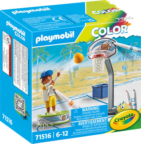 Patineur avec ballon de basket - Playmobil Color