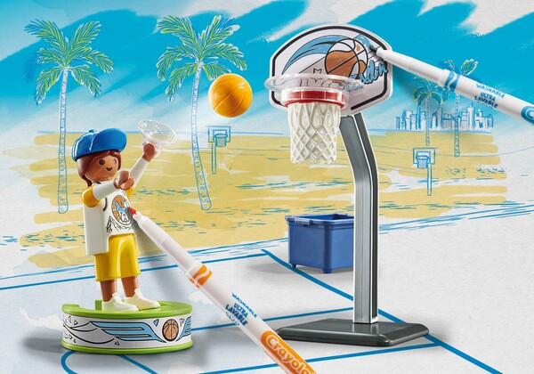Patineur avec ballon de basket - Playmobil Color