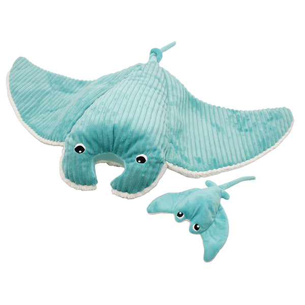 Mantalou the Manta Ray - Mom and Baby - Aqua