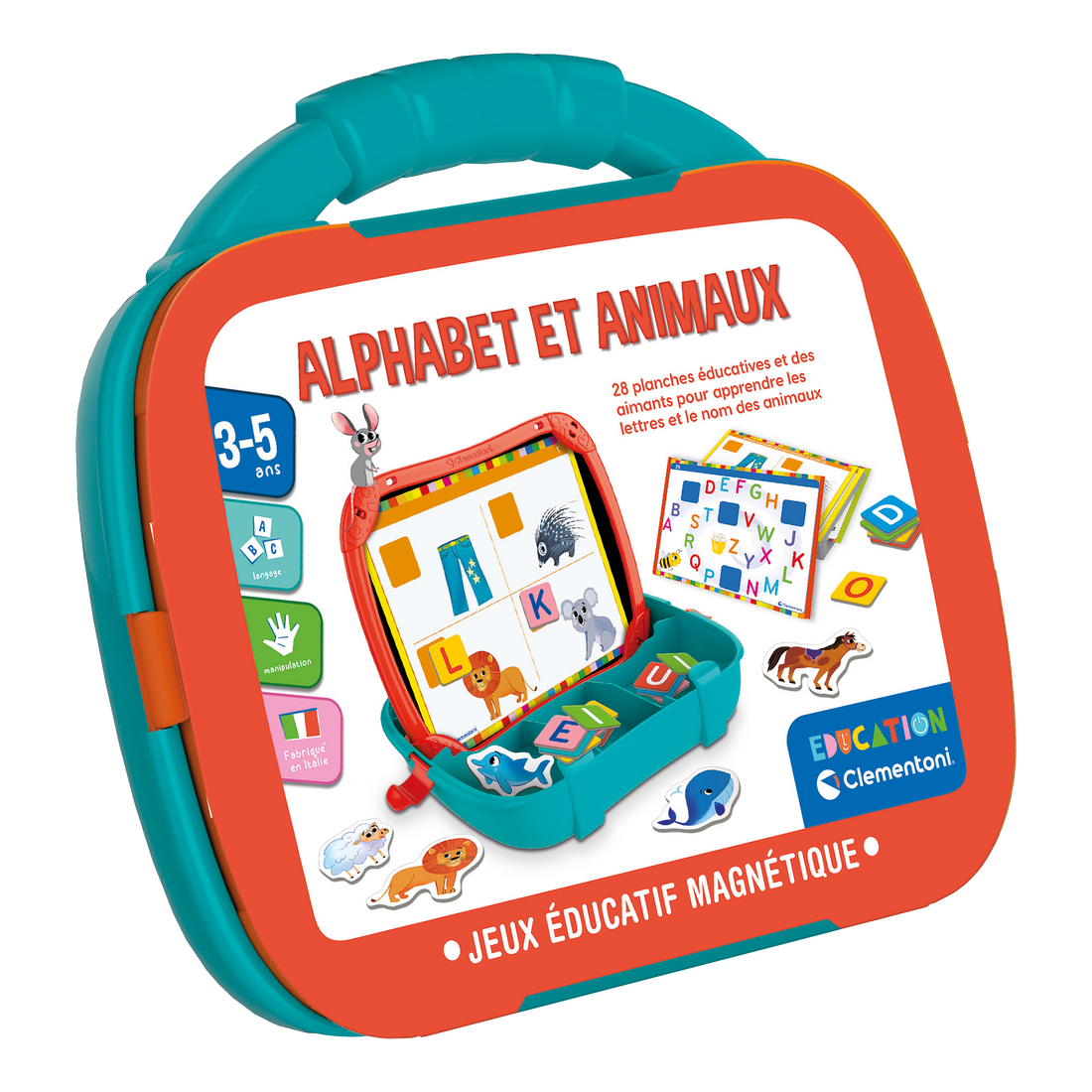Étui magnétique - Lettres et animaux (Fr)