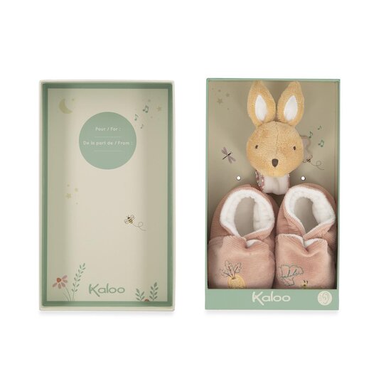 Kaloo - Bracelet sonore et pantoufles - Lapin