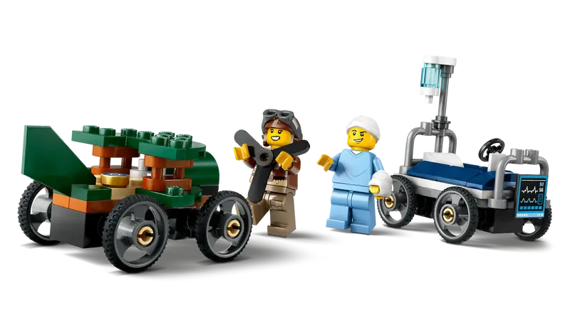 Airplane vs. Hospital Bed Race Car Pack - City