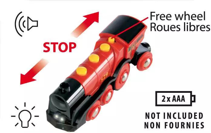 Locomotive rouge puissante à piles