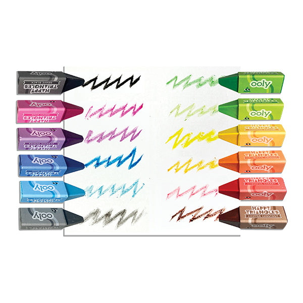 Happy Triangles - Jumbo Triangular Crayons (12)