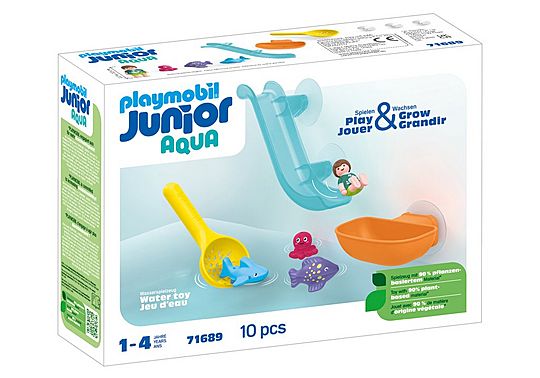 Grand toboggan aquatique et animaux