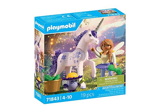 Licorne Lavande porte-bonheur avec fée - Magic Unicorns