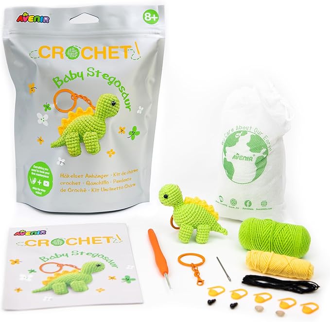 Avenir - Crochet Keychain - Baby Stegosaurus
