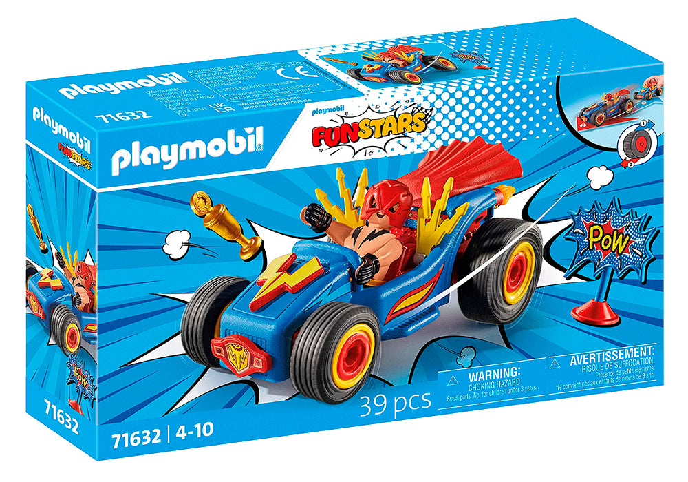 Lutteur avec auto de course - Funstars