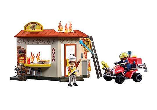 Restaurant on fire and fire quad - City Action