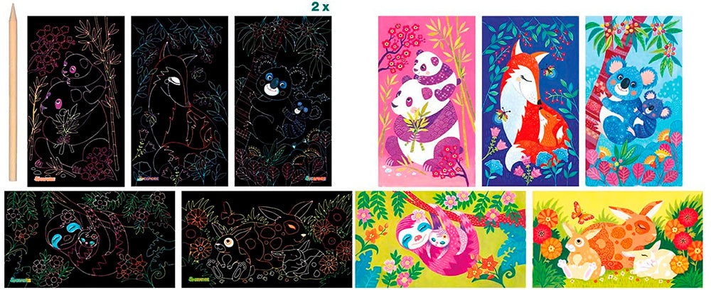 Artissimo - 10 tableaux à gratter - Bébés animaux