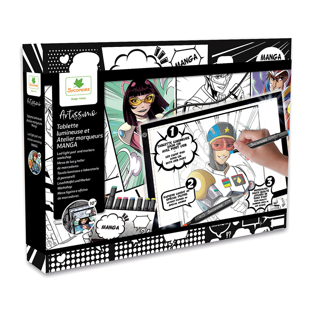 Artissimo - Tablette lumineuse et marqueurs Manga