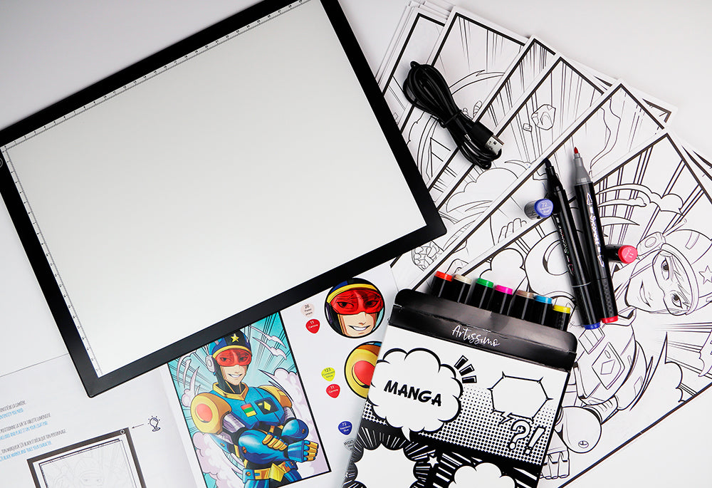 Artissimo - Tablette lumineuse et marqueurs Manga