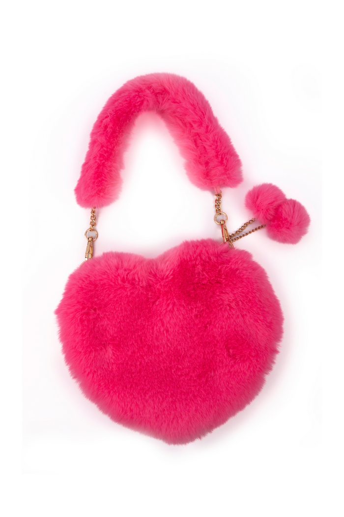 Pinky Promise Fuchsia Furry Purse