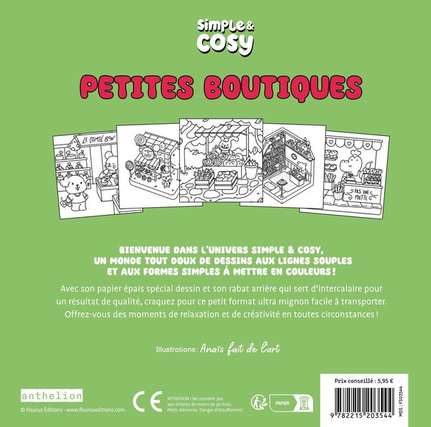 Petites boutiques - Coloriages faciles et relaxants
