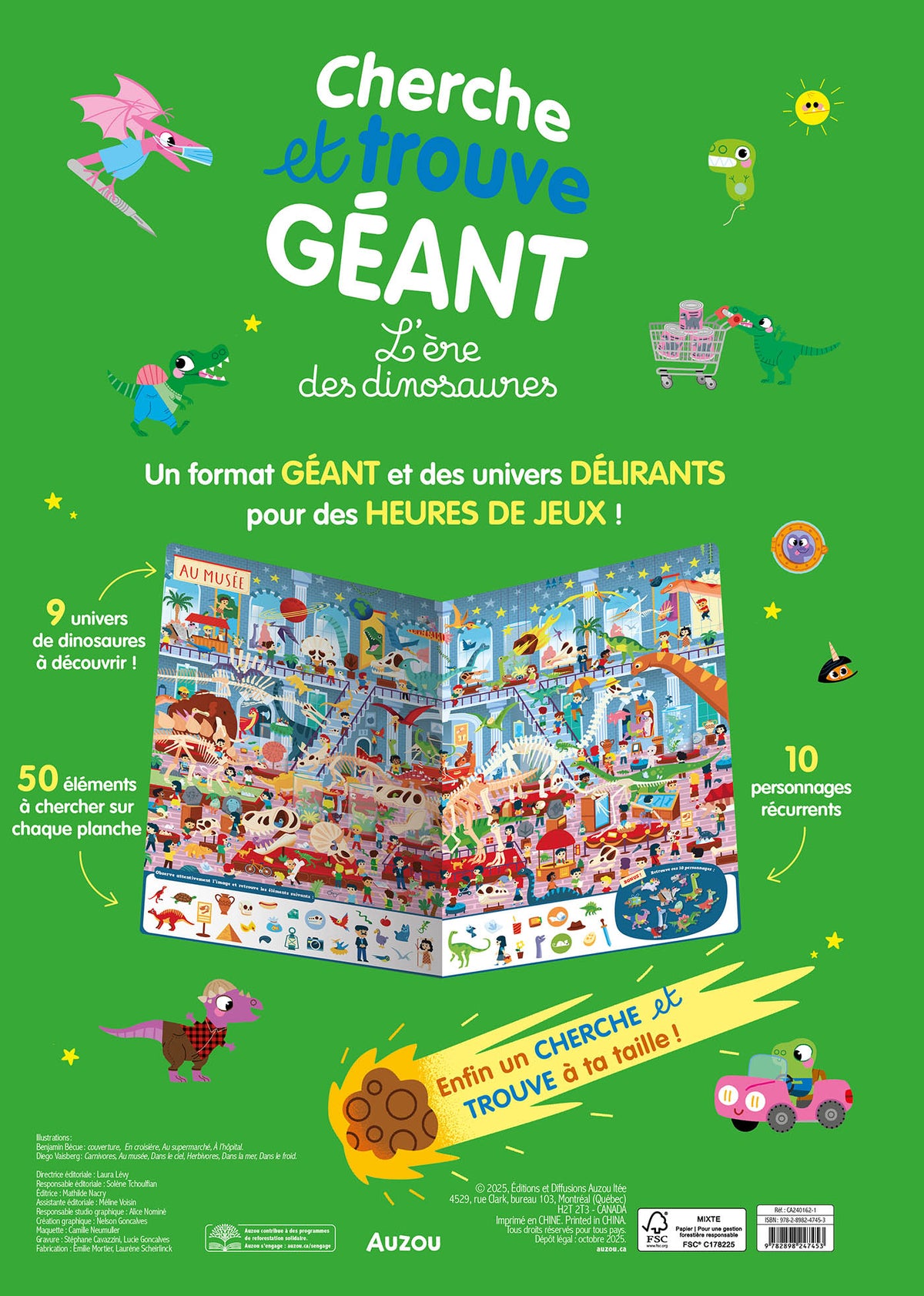 Livre - Cherche et trouve géant - L'ère des dinosaures (Fr)
