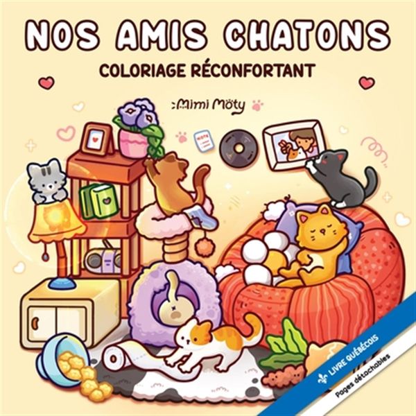 Coloriage cozy réconfortant - Nos amis chatons