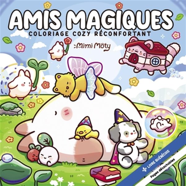 Coloriage cozy réconfortant - Amis magiques