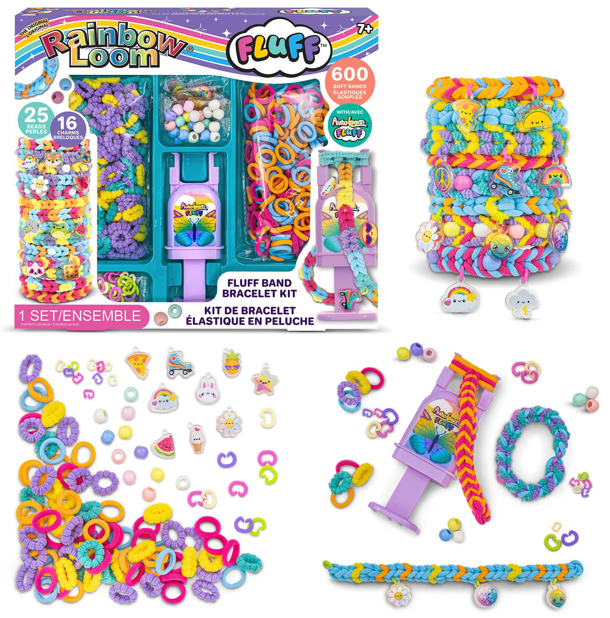 Rainbow Loom - Kit de bracelet élastique en peluche (Bil)