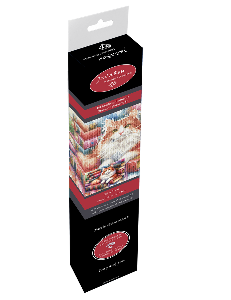 Diamond Painting - Cat and Books