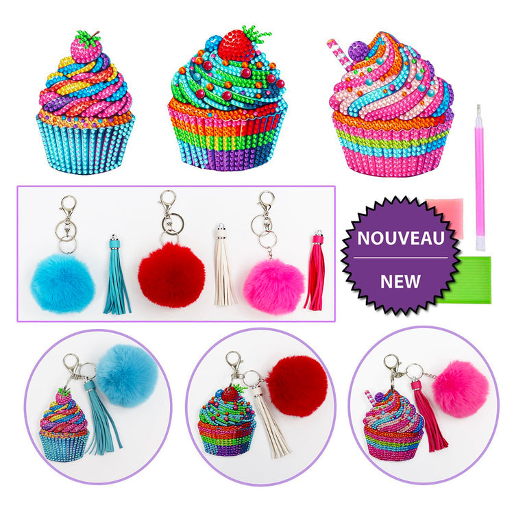 Kit de broderie de diamants décos pour sacs - Cupcakes