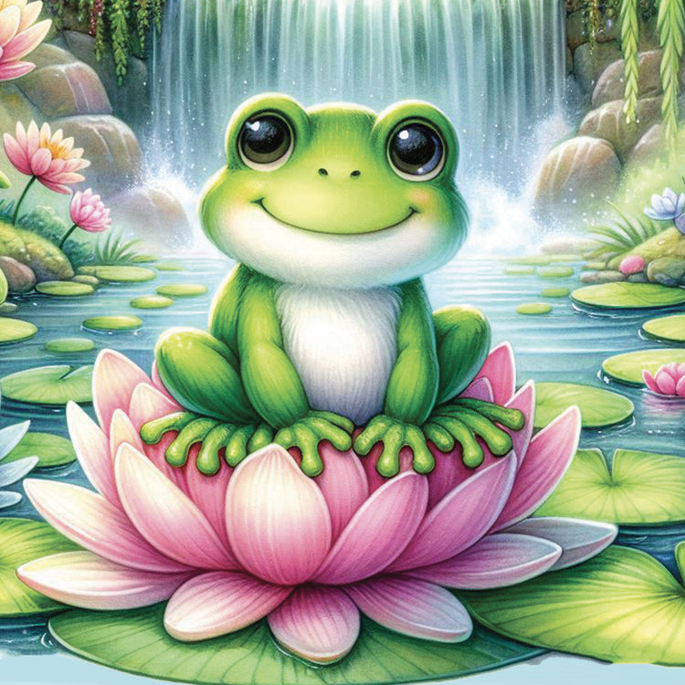 Diamond Painting - Cute Frog - 30 x 30 cm