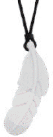 Collier mâchouille plume