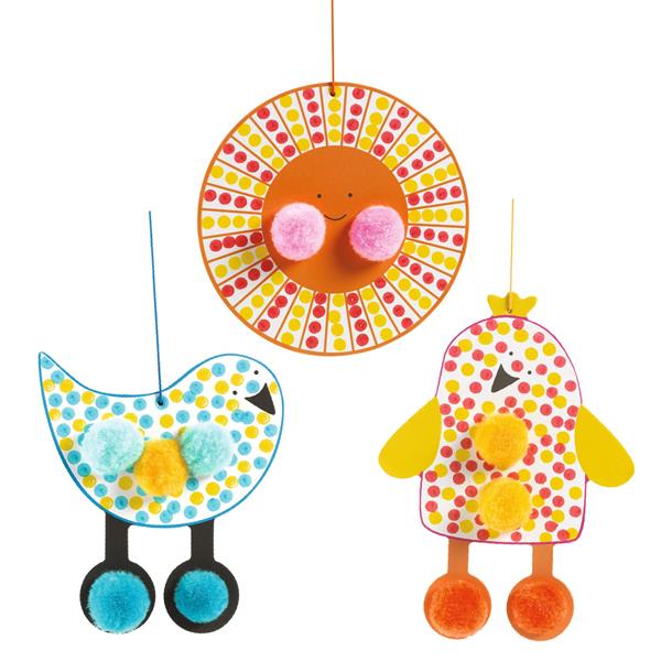Points et pompoms - Dans le ciel