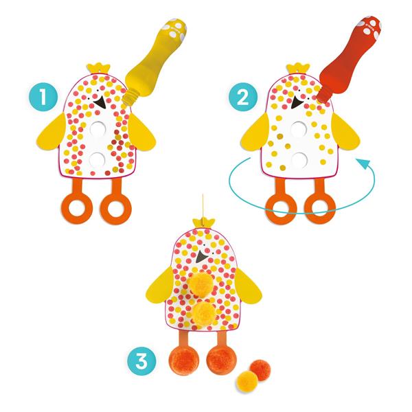 Points et pompoms - Dans le ciel