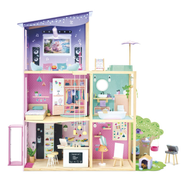 Maison de poupée 2 étages en bois Fashion Glow Dream