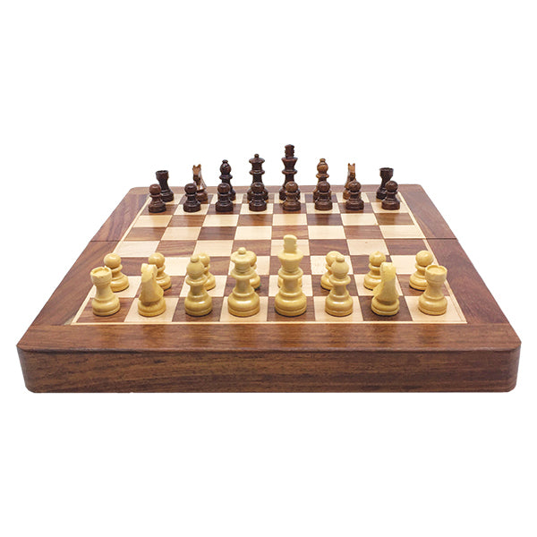 Jeu d'échecs en bois pliant 18 cm
