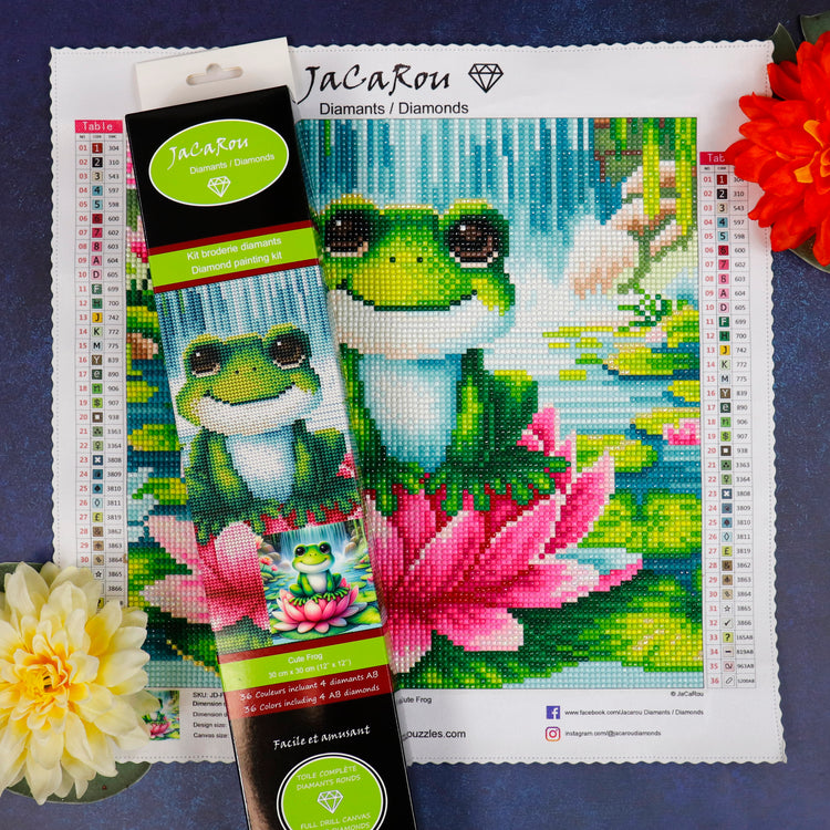 Diamond Painting - Cute Frog - 30 x 30 cm