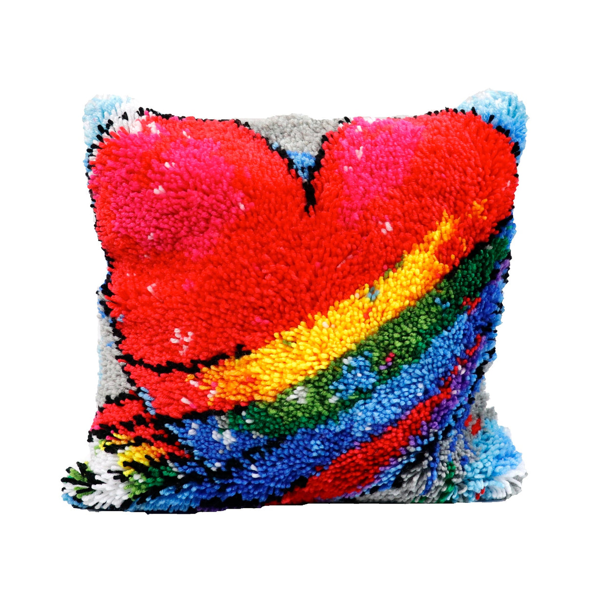 Points noués - Housse de coussin - Coeur